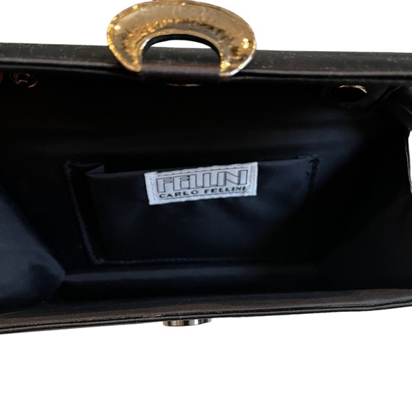 Carlo Felini Black Evening Clutch/ Wristlet - Picture 10 of 10